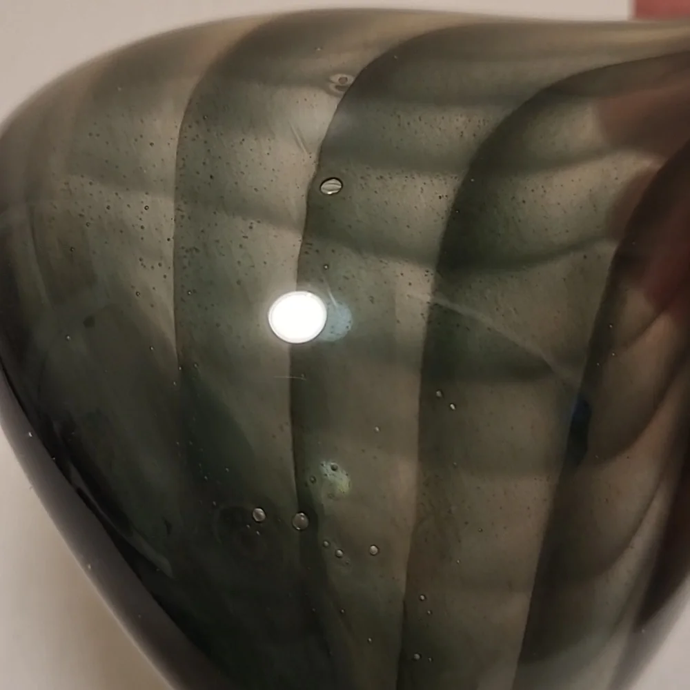 Vintage Handblown Spiral Pattern Glass Vase